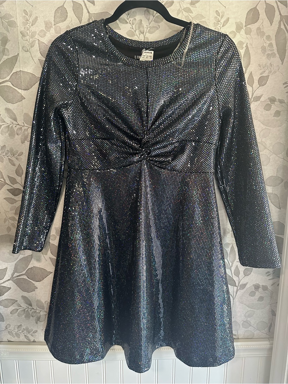 Limited Too Black Sparkle Twist-Front Party Dress